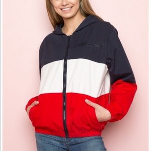 Brandy Melville red blue white jacket
